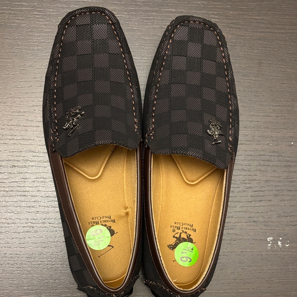 Beverly Hills Polo Club Black Checkered Loafers